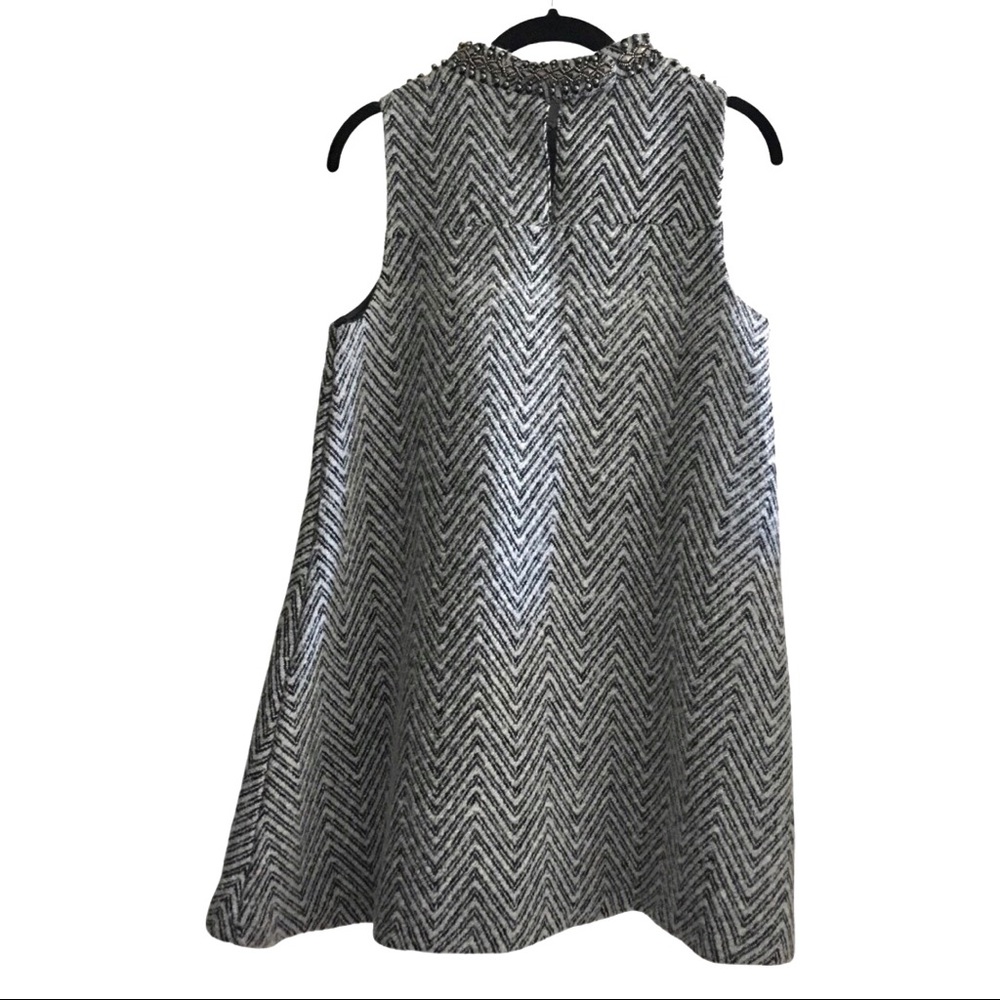 Embellished Chevron Sleeveless High Neck Dress - Picture 2 of 4